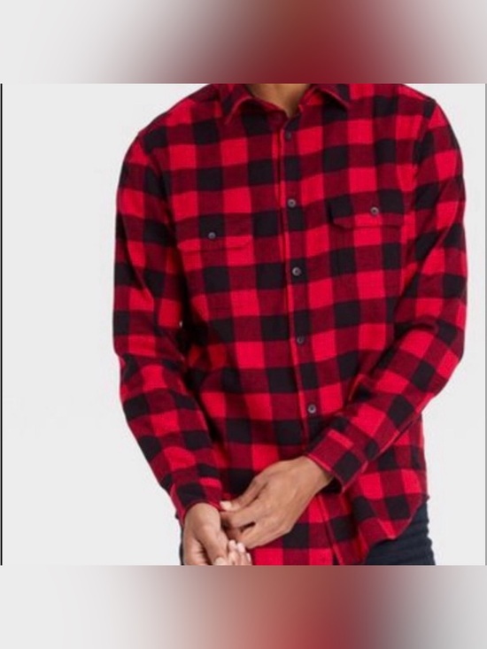 Goodfellow & Co Other - Goodfellow & Co Men's Vintage MidWeight Long Sleeve Flannel Shirt CrimsonCheck